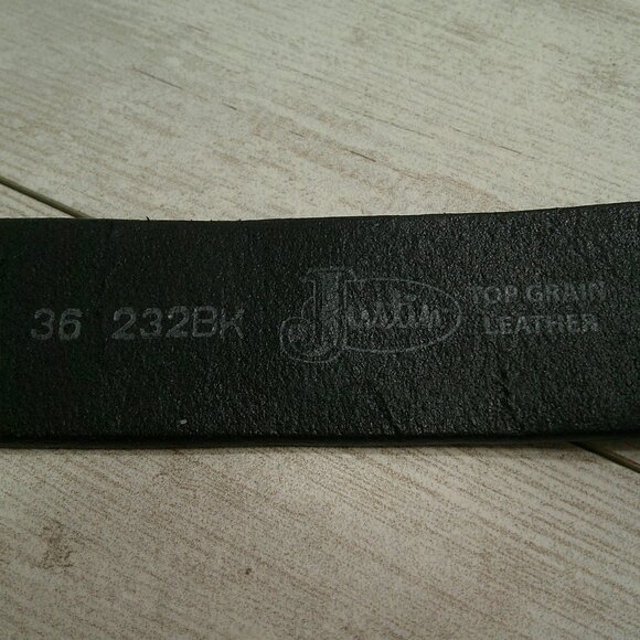 Rugged Justin Black Textured Thick Classic Top Grain Leather Belt Size 36 - Picture 2 of 7